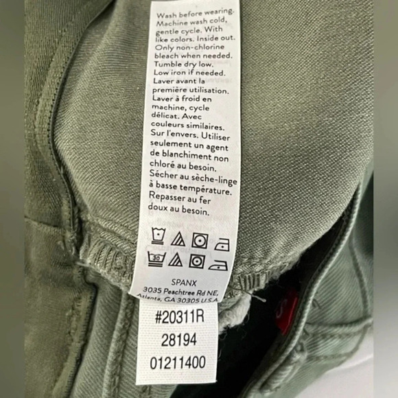 Spanx Stretch Twill Ankle Cargo Pant Women’s Size Small Soft Sage Skinny - Picture 12 of 13